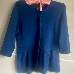 Cynthia Rowley wool angora blend peplum cardigan SuperSoft SizePL but fits M IMO